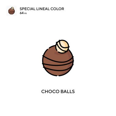 Choco topları özel doğrusal renk vektör simgesi. İş projeniz için çikolata topları simgeleri