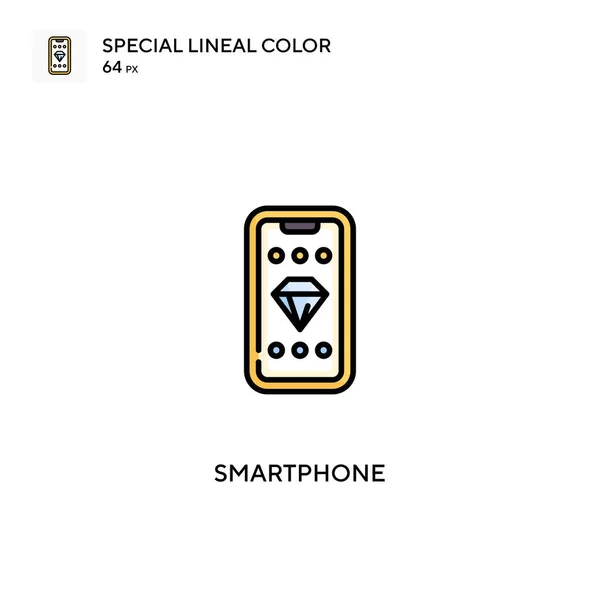 スマートフォン特殊線型カラーベクトルアイコン あなたのビジネスプロジェクトのためのスマートフォンのアイコン — ストックベクタ