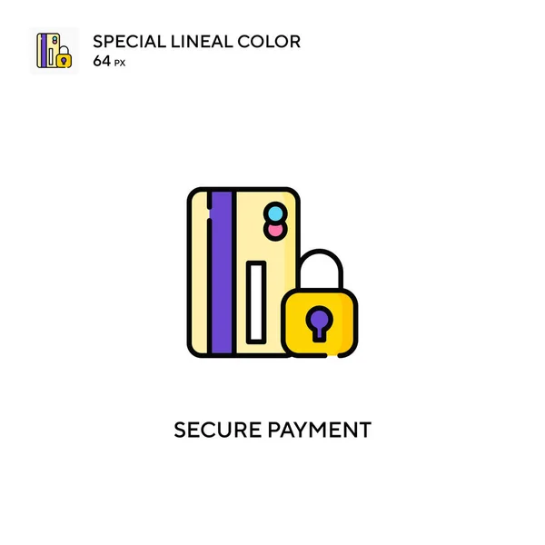 安全支付特殊线形彩色矢量图标 为您的商业项目提供安全的付款图标 — 图库矢量图片
