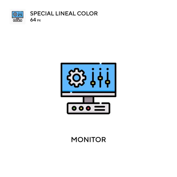 Monitor Special Lineal Color Vector Icon Monitor Icons Your Business — Stock Vector