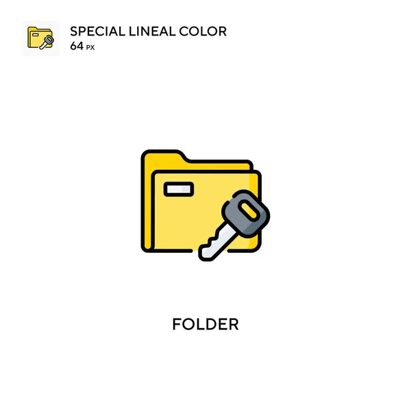 Folder Special Lineal Color Vector Icon Folder Icons Your Business — Stock Vector