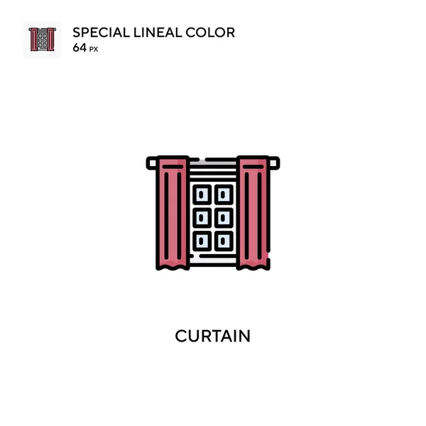 カーテン特殊線型カラーベクトルアイコン ビジネスプロジェクトのカーテンアイコン — ストックベクタ