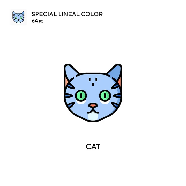 Cat Special Lineal Color Vector Icon 비즈니스 프로젝트를 고양이 아이콘 — 스톡 벡터