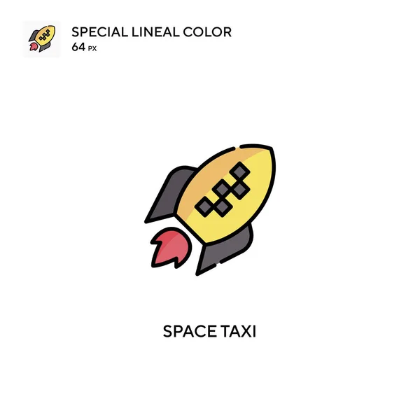 Space Taxi Spezielles Lineares Farbvektorsymbol Space Taxi Icons Für Ihr — Stockvektor