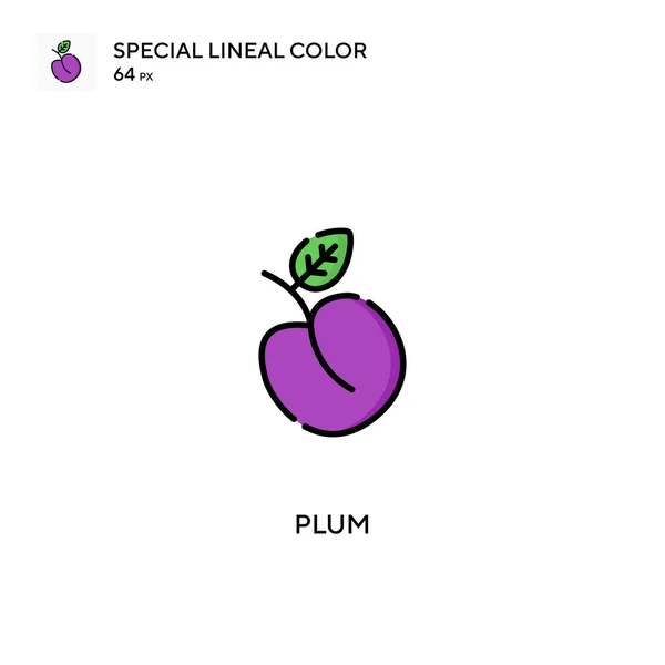 Plum Spezielles Lineares Farbvektorsymbol Pflaumensymbole Für Ihr Geschäftsprojekt — Stockvektor