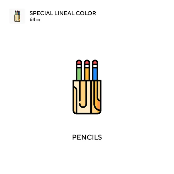 Lápices Icono Especial Vector Color Lineal Iconos Lápices Para Proyecto — Vector de stock