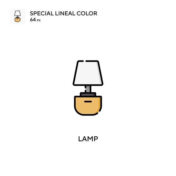 Lampe Icône Vectorielle Couleur Linéaire Spéciale Icônes Lampe Pour Votre — Image vectorielle