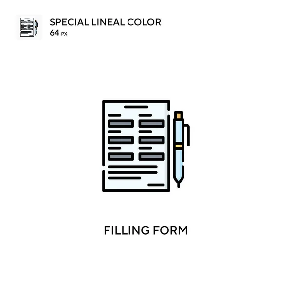 Filling Form Special Lineal Color Vector Icon Filling Form Icons — Stock Vector