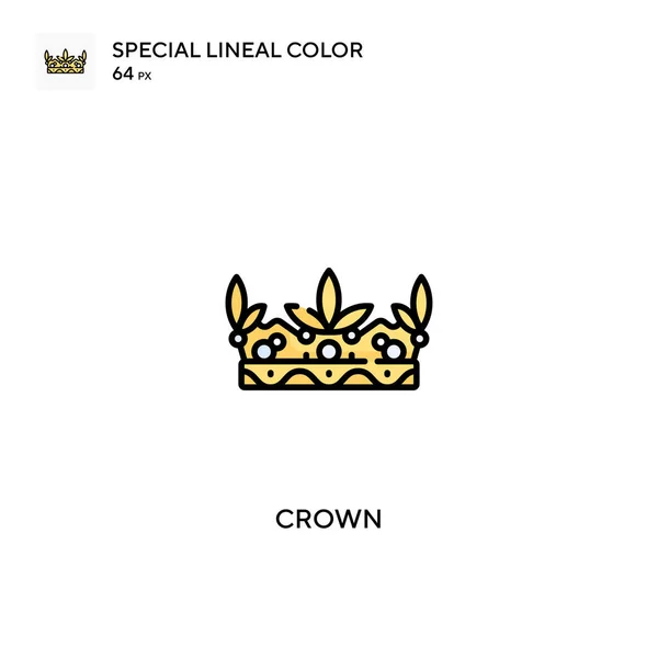 Crown Special Lineal Color Vector Icon Crown Icons Your Business — Stock Vector