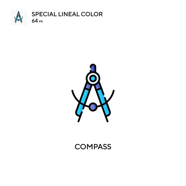 Kompass Spezielles Lineares Farbvektorsymbol Kompass Symbole Für Ihr Geschäftsprojekt — Stockvektor