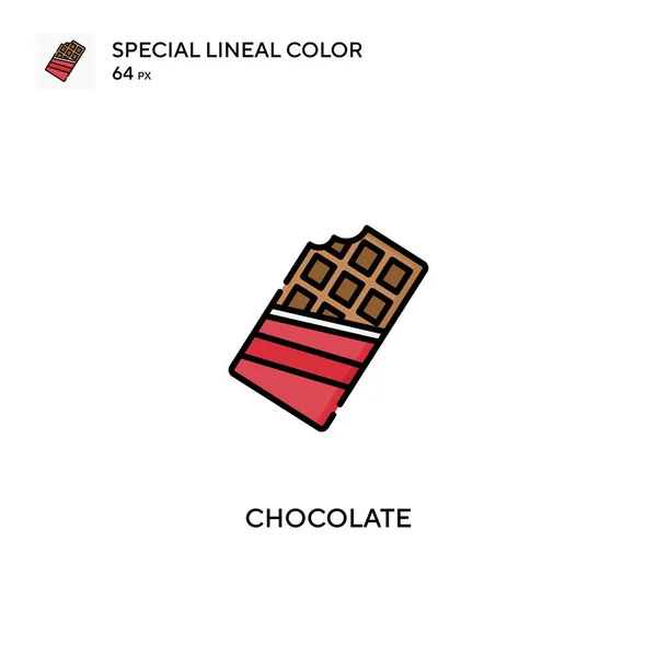 Chocolate Icono Especial Vector Color Lineal Iconos Chocolate Para Proyecto — Vector de stock