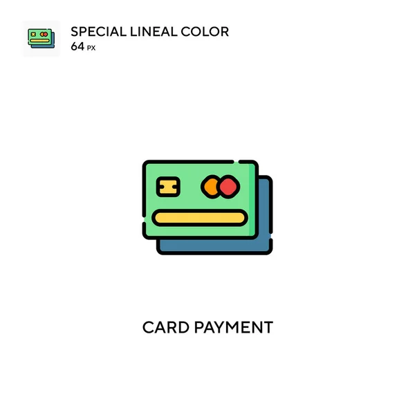 Pago Con Tarjeta Icono Especial Vector Color Lineal Iconos Pago — Vector de stock