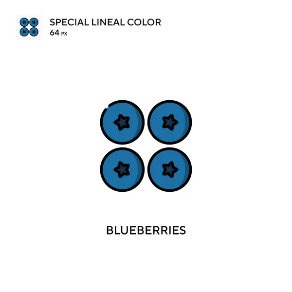 ブルーベリー特別な線形カラーベクトルアイコン あなたのビジネスプロジェクトのためのブルーベリーアイコン — ストックベクタ