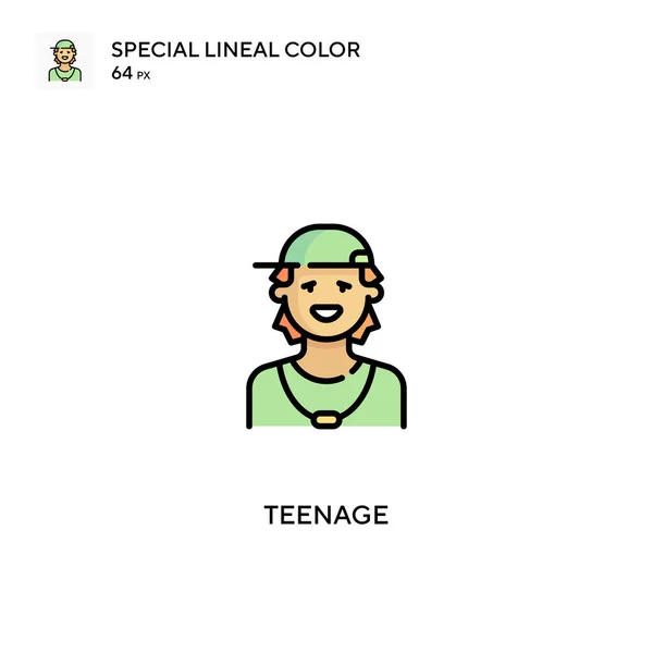 Teenager Spezielles Lineares Farbvektorsymbol Teenager Symbole Für Ihr Geschäftsprojekt — Stockvektor