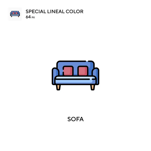 Sofa Special Lineal Color Vector Icon Sofa Icons Your Business — Stock Vector