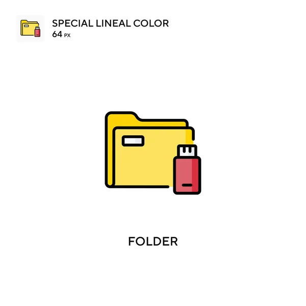 Folder Special Lineal Color Vector Icon Folder Icons Your Business — Stock Vector