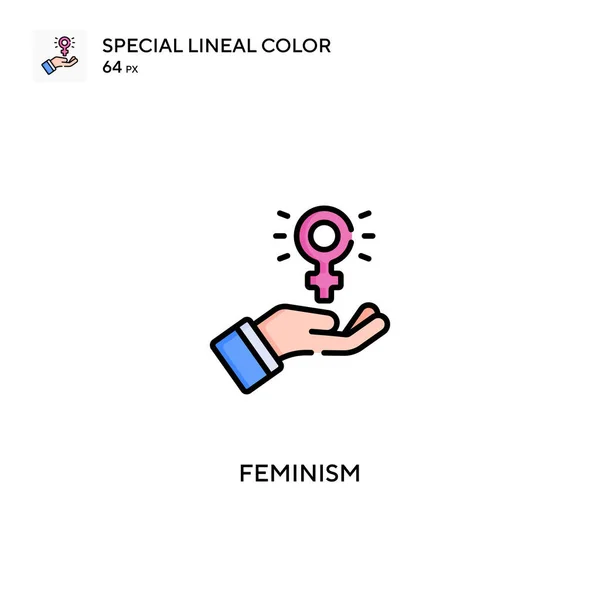 Feminizmus Különleges Lineáris Színvektor Ikon Feminizmus Ikonok Üzleti Projektjéhez — Stock Vector