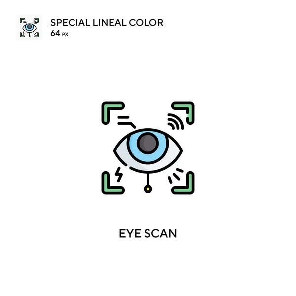 Scan Des Yeux Icône Vectorielle Couleur Linéaire Spéciale Icônes Eye — Image vectorielle