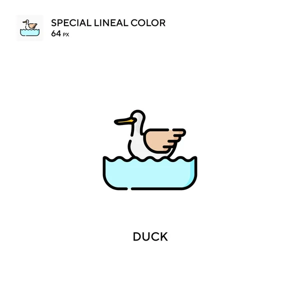 Duck Special Lineal Color Vector Icon Duck Icons Your Business — Stock Vector