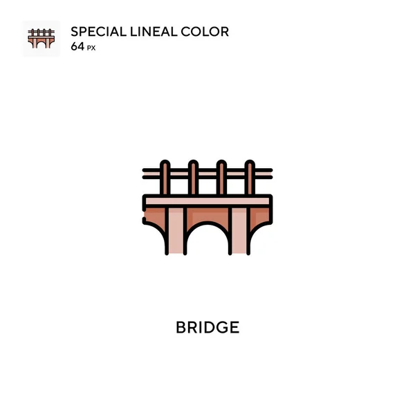 Bridge Special Lineal Color Vector Icon Ikony Mostu Pro Váš — Stockový vektor
