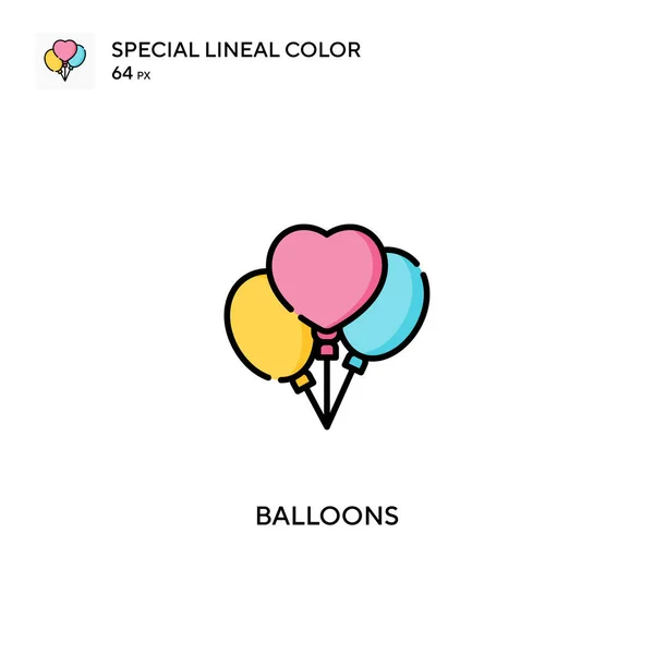 Balloons Special Lineal Color Vector Icon Balloons Icons Your Business — Stock Vector