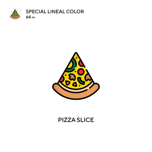 Pizza Szelet Különleges Lineáris Szín Vektor Ikon Pizza Szelet Ikonok — Stock Vector