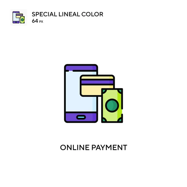 Online Zahlung Spezielles Lineares Farbvektorsymbol Online Zahlungssymbole Für Ihr Geschäftsprojekt — Stockvektor