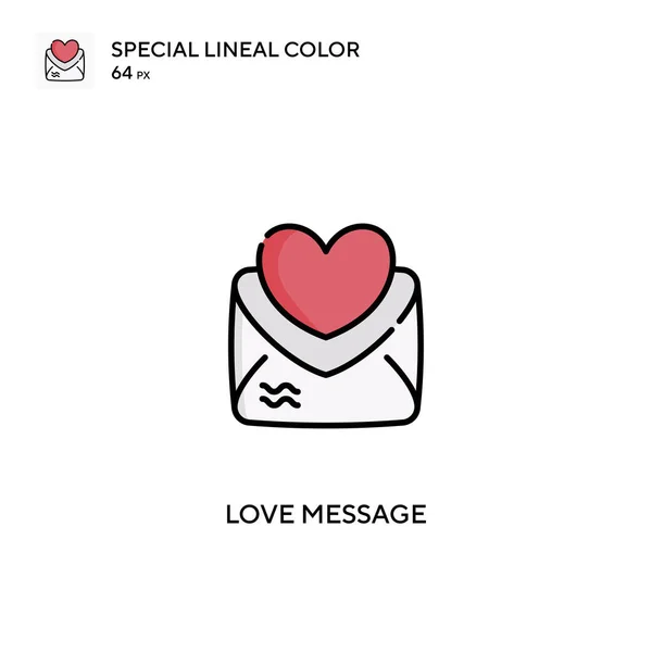 Mensaje Amor Icono Vector Color Lineal Especial Iconos Mensajes Amor — Archivo Imágenes Vectoriales