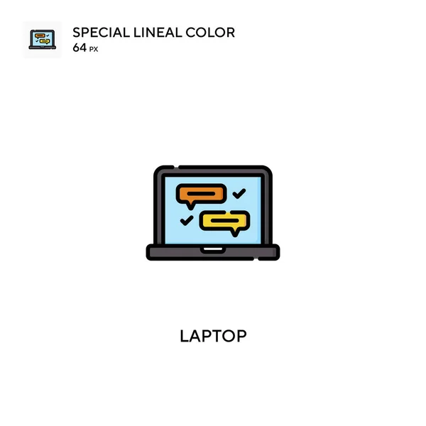 笔记本电脑特殊线型彩色矢量图标 您的商业项目的笔记本电脑图标 — 图库矢量图片