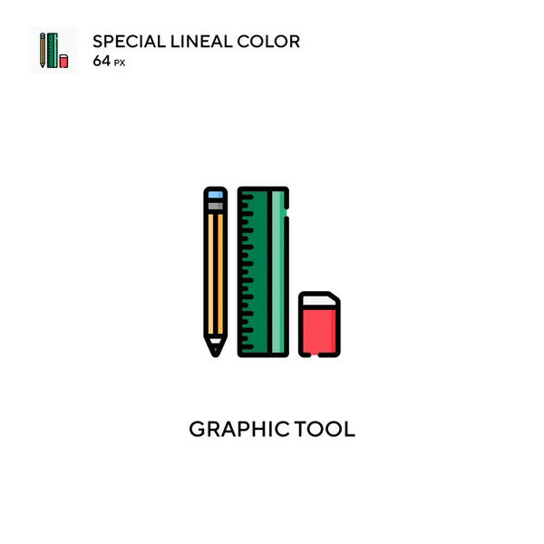 Narzędzie Graficzne Specjalna Ikona Wektora Kolorów Liniowych Ikony Narzędzi Graficznych — Wektor stockowy