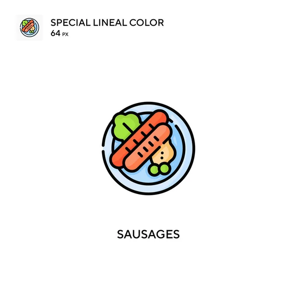 Salchichas Icono Especial Vector Color Lineal Iconos Salchichas Para Proyecto — Archivo Imágenes Vectoriales