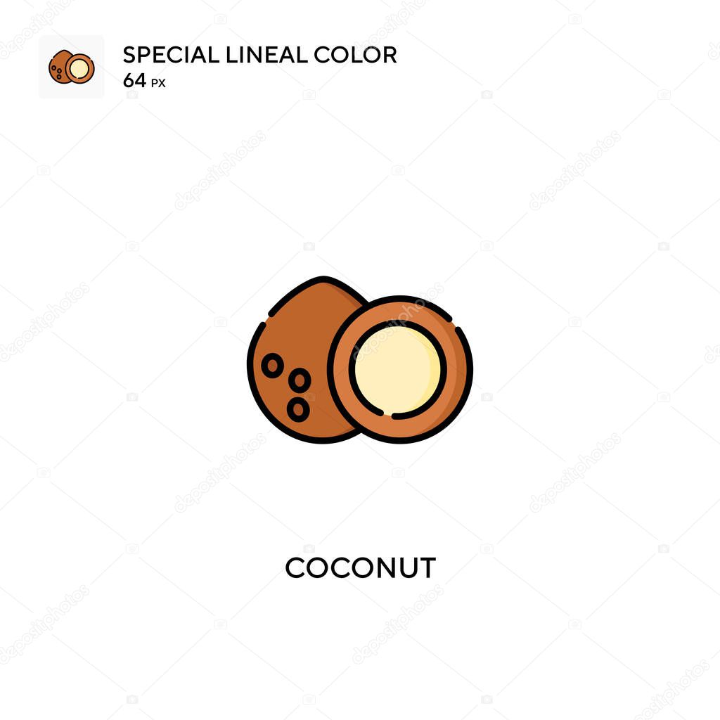 Coconut Special lineal color vector icon. Coconut icons for your business project