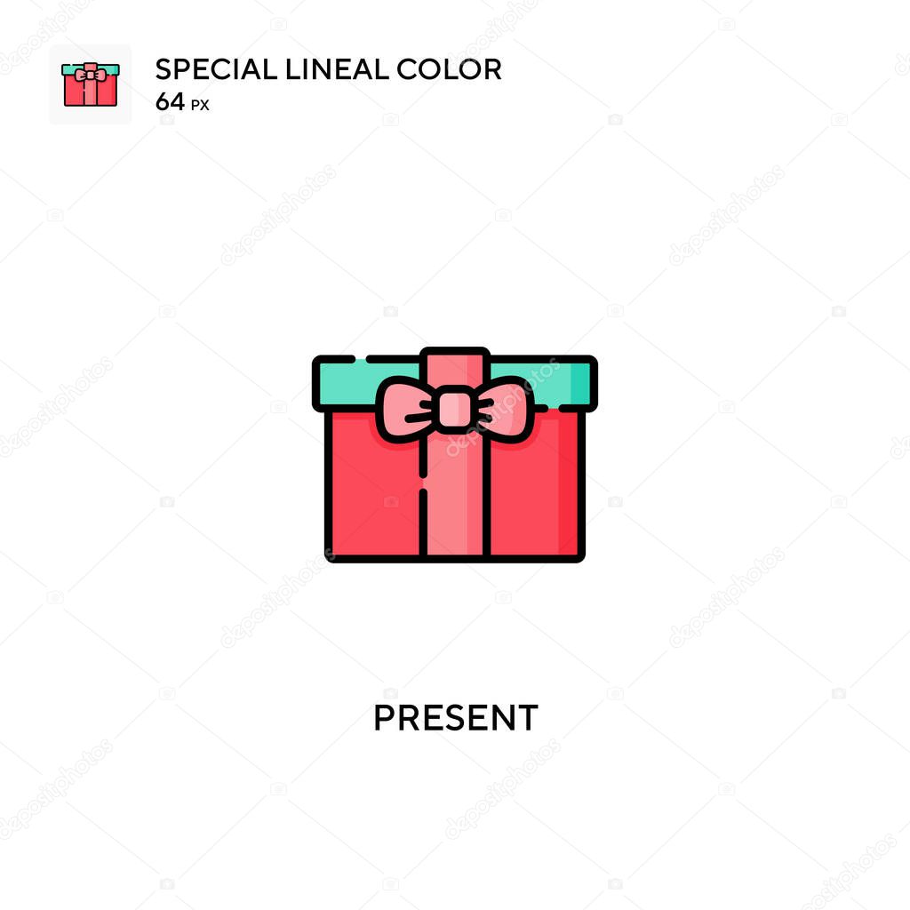 Present Special lineal color vector icon. Present icons for your business project