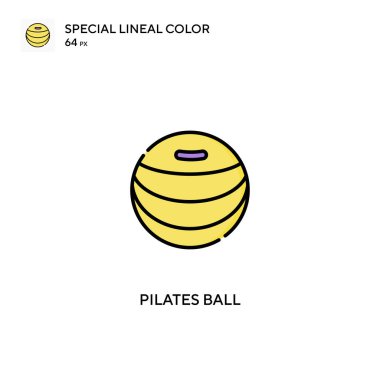 Pilates topu özel doğrusal renk vektörü simgesi. İş projeniz için pilates topu simgeleri