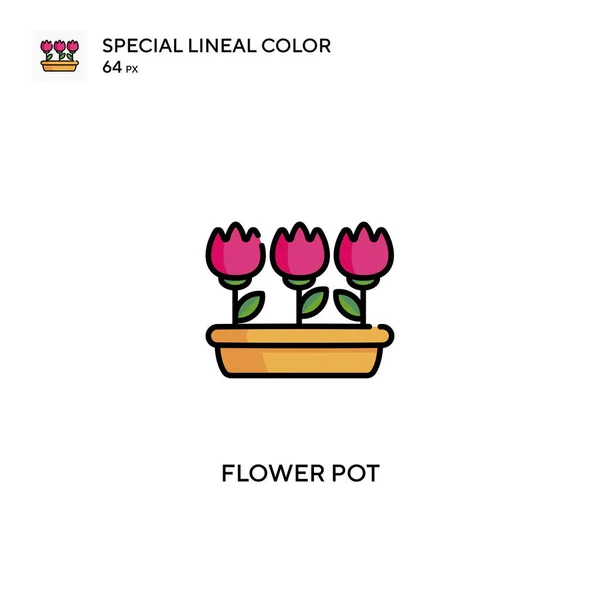 Flower Pot Special Lineal Color Vector Icon Flower Pot Icons — Stock Vector