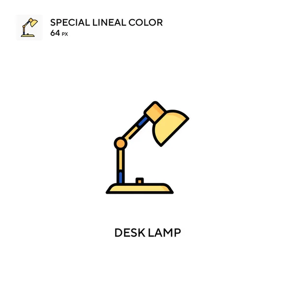 Lampe Bureau Icône Vectorielle Couleur Linéaire Spéciale Icônes Lampe Bureau — Image vectorielle