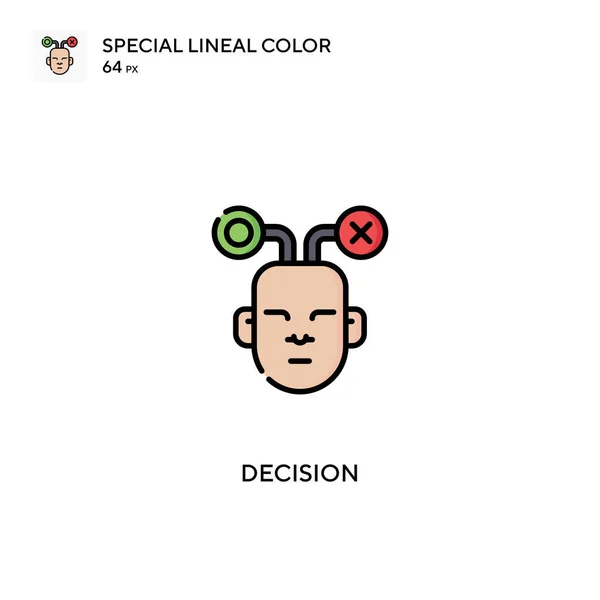 Decisione Speciale Icona Vettoriale Colore Lineare Icone Decisionali Tuo Progetto — Vettoriale Stock