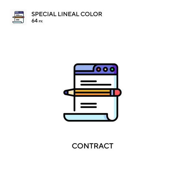 Contract Special Lineal Color Vector Icon Contract Icons Your Business — Stock Vector