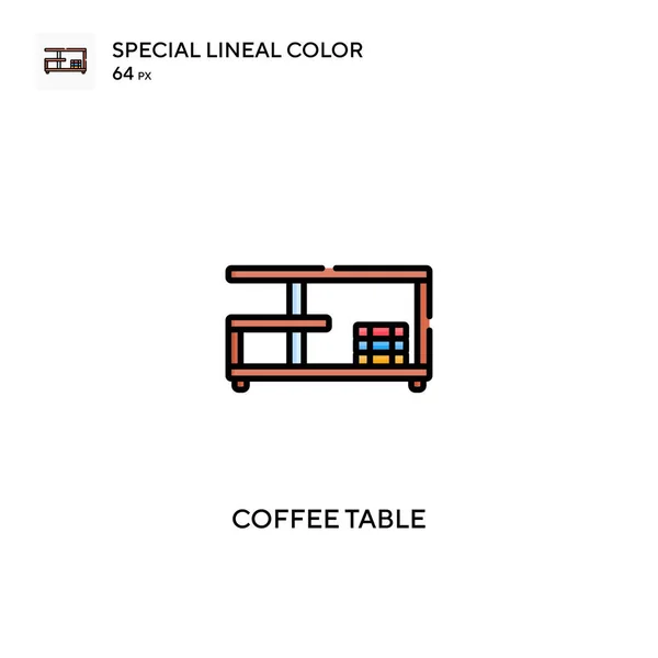 Kavárna Speciální Lineární Barevný Vektor Ikona Ikony Konferenčního Stolku Pro — Stockový vektor