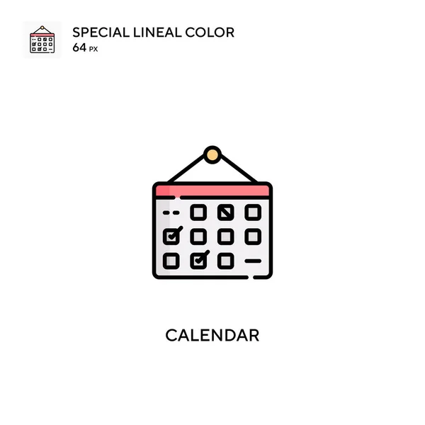 Календарь Специальная Иконка Линейного Вектора Цвета Иконки Календаря Вашего Бизнес — стоковый вектор