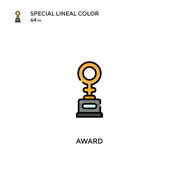 Награда Специальный Линейный Вектор Цвета Значок Иконки Наград Вашего Бизнес — стоковый вектор
