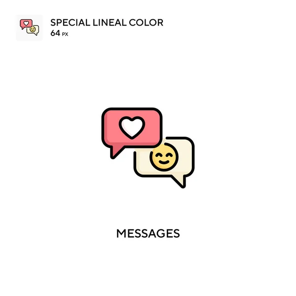 Mensajes Icono Especial Vector Color Lineal Iconos Mensajes Para Proyecto — Archivo Imágenes Vectoriales