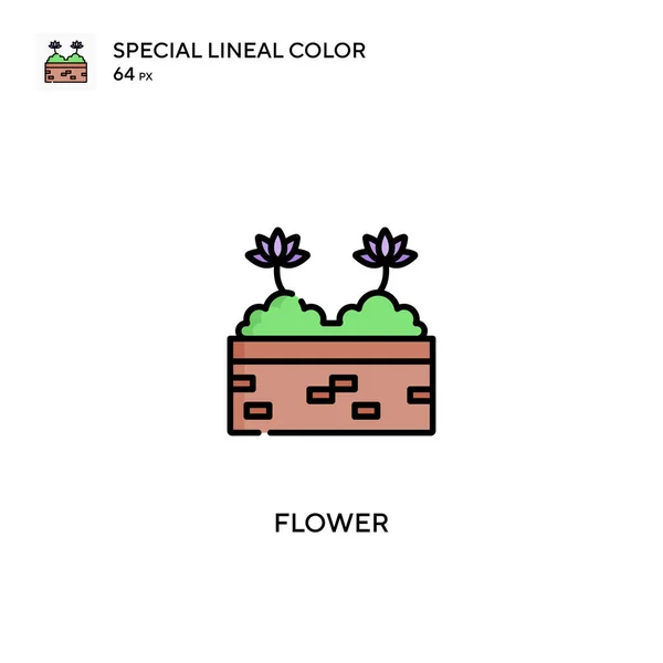 Flower Special Lineal Color Vector Icon 비즈니스 프로젝트용 아이콘 — 스톡 벡터