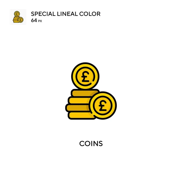 Κέρματα Ειδική Lineal Χρώμα Διάνυσμα Εικονίδιο Κέρματα Εικονίδια Για Την — Διανυσματικό Αρχείο