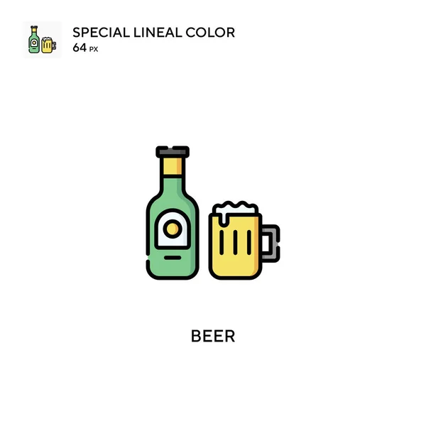 Пиво Спеціальний Лінійний Колір Вектор Значок Пивні Ікони Вашого Бізнес — стоковий вектор