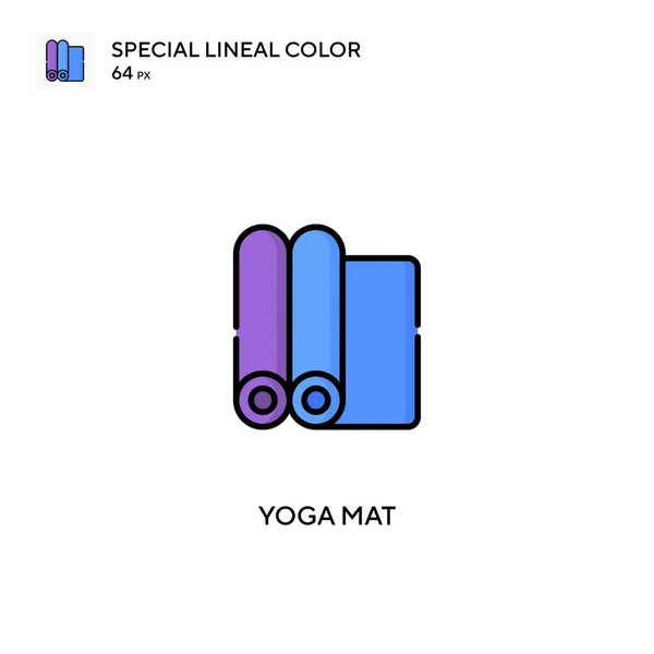 Estera Yoga Icono Vector Color Lineal Especial Iconos Esterilla Yoga — Vector de stock