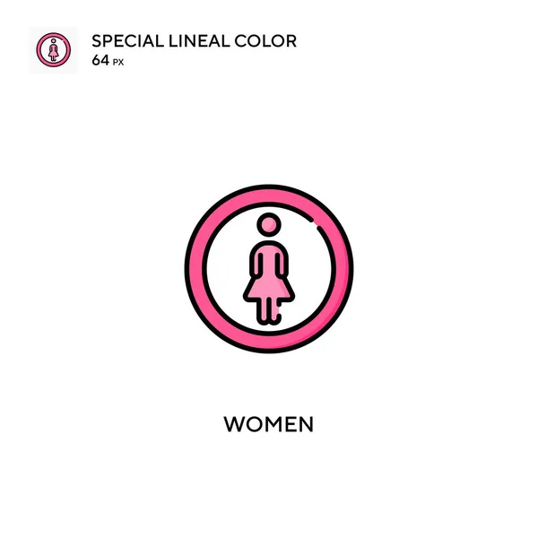 Women Special Lineal Color Vector Icon Ikony Žen Pro Váš — Stockový vektor