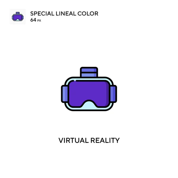 Virtual Realitas Khusus Warna Lineal Ikon Vektor Ikon Realitas Virtual - Stok Vektor