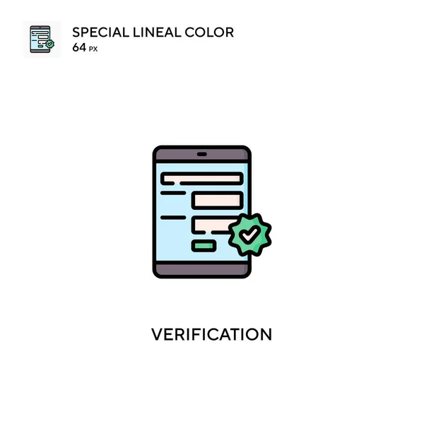 Verificación Icono Especial Vector Color Lineal Iconos Verificación Para Proyecto — Vector de stock