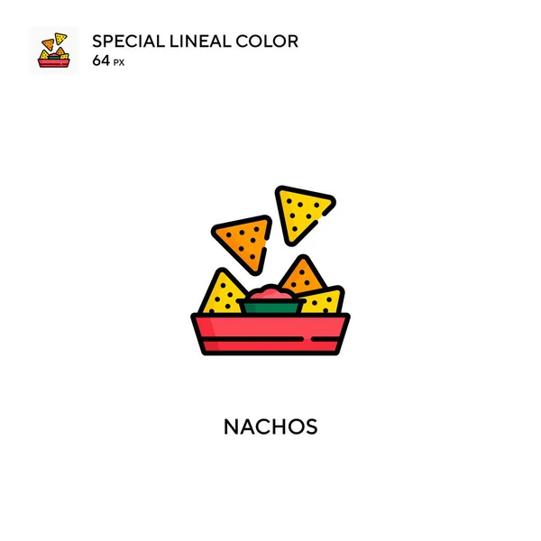 Nachos Icono Especial Vector Color Lineal Iconos Nachos Para Proyecto — Vector de stock